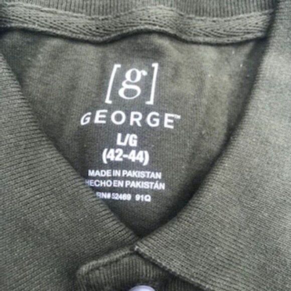 Jersey Polo Style Shirt . Size: Large {42-44} Casual or Work. George . Olive - Picture 4 of 5
